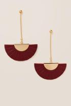 Francesca's Amra Leather Fan Drop Earrings - Cinnamon