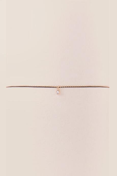 Francesca's Alicia Cubic Zirconia Teardrop Choker In Black - Black