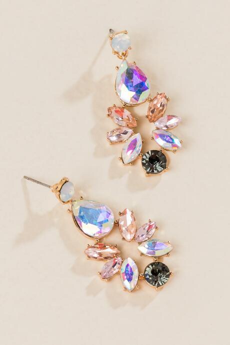 Francesca's Tamia Metallic Glass Drop Earring - Natural