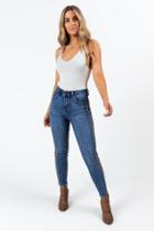 Francesca's Eden Multi Stripe Jeans - Medium Wash