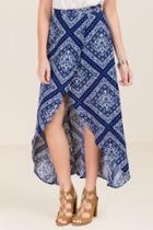 Blue Rain Penny Star Wrap Skirt - Navy