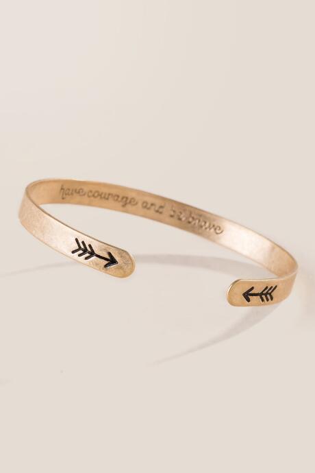 Francesca's Have Courage And Be Brave Bracelet - Gold