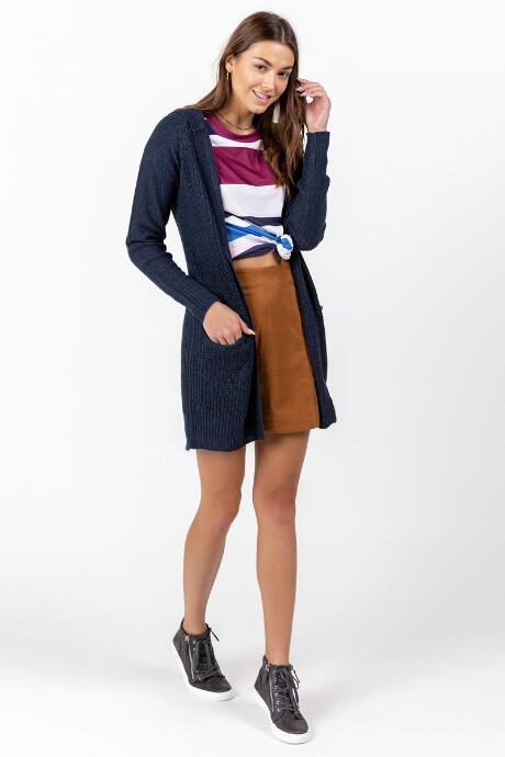 Francesca's Izzie Hooded Cardigan - Navy