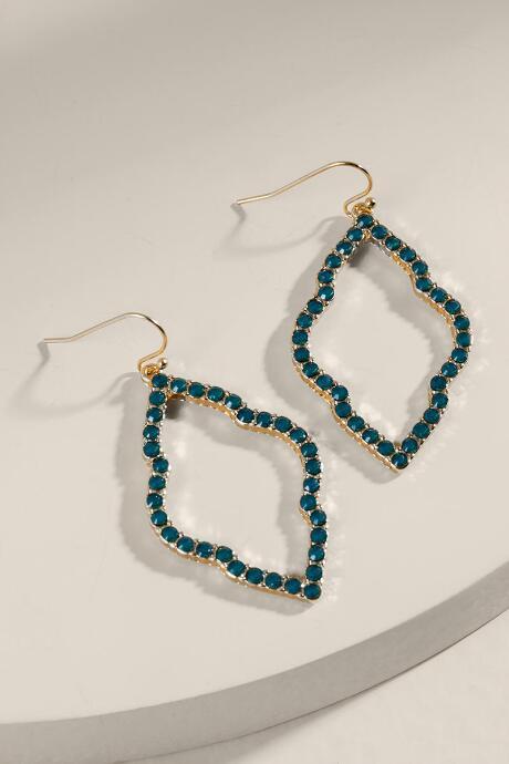 Francesca's Brianna Open Filigree Drop Earrings - Pine