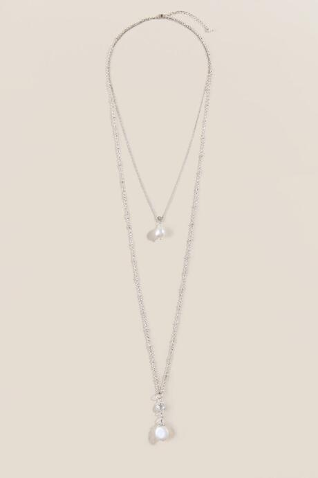 Francesca's Kinley Layered Pearl Necklace - Silver