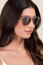 Francesca's Genoa Floral Aviator Sunglasses - Rose/gold