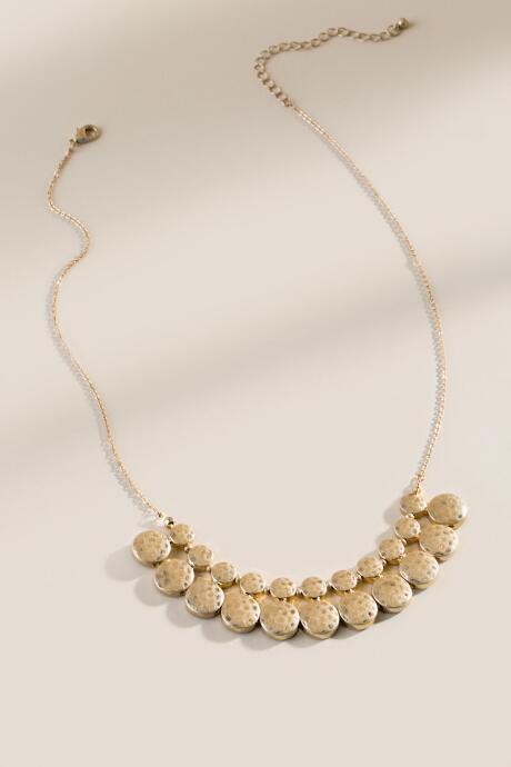 Francesca's Lilian Circle Row Statement Necklace - Gold