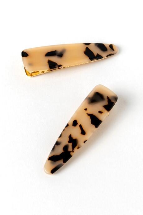 Francesca's Amber Tort Teardrop Barrettes - Amber