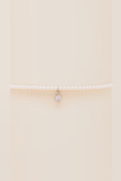 Francesca's Veronica Pearl Cubic Zirconia Choker - Pearl
