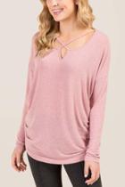 Francesca's Alyssa Strappy Basic Tee - Blush