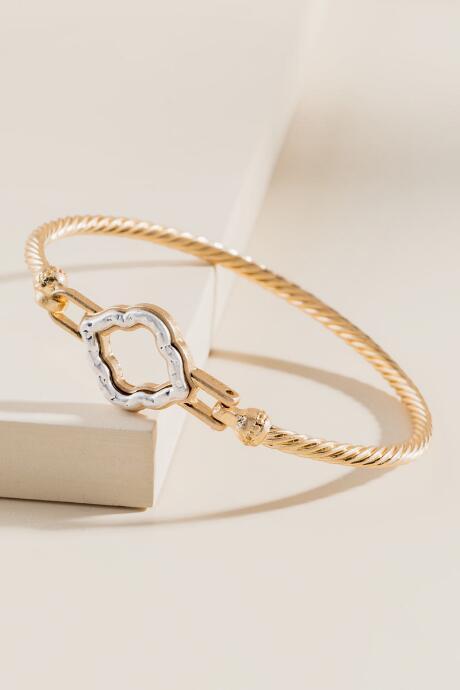 Francesca's Beth Twisted Marquis Bangle - Gold