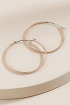 Francesca's Mary Rose Gold Textured Hoops - Rose/gold