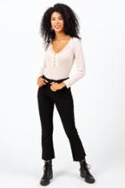 Francesca's Hanley High Rise Crop Flare Jeans - Black