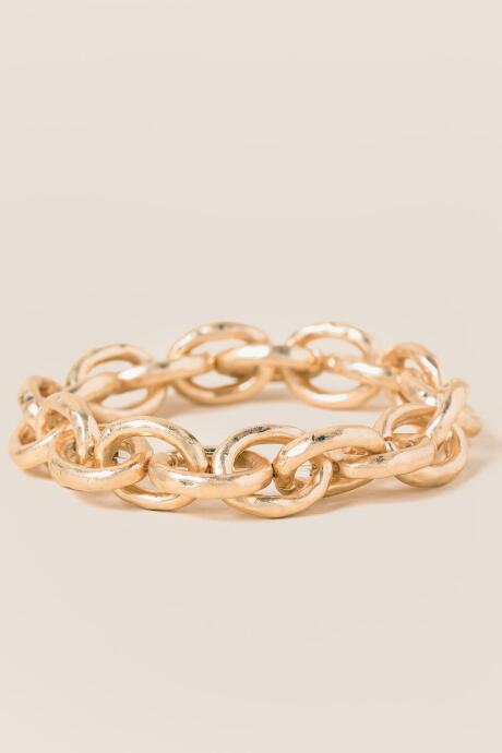 Francesca's Joni Chain Link Stretch Bracelet - Gold