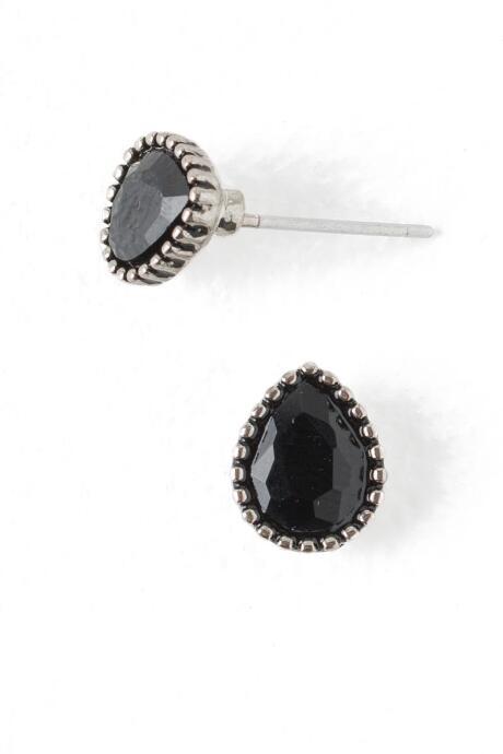 Francesca's Ruth Teardrop Stud - Black
