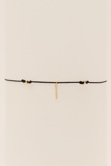 Francesca's Cubic Zirconia Vermeil Bar Choker - Black