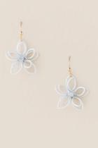 Francesca's Dani Metal Flower Earrings - White
