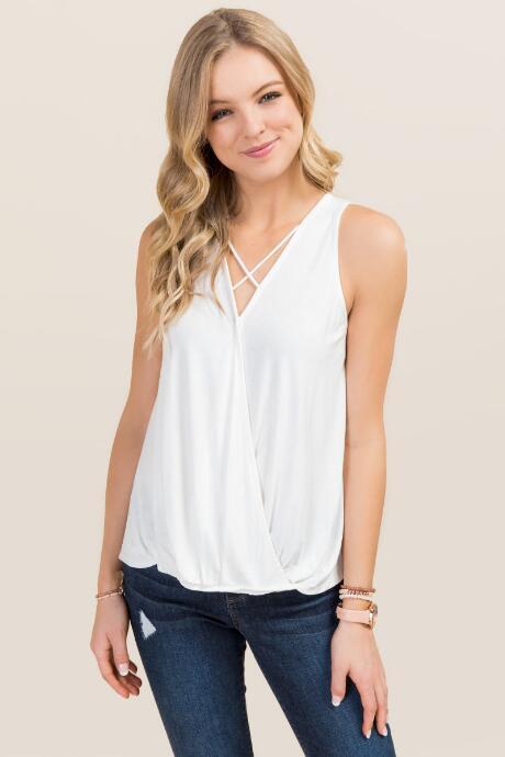 Alya Maggie Surplus X Neck Knit Top - Ivory