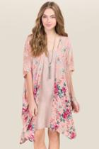 Blue Rain Josephine Floral Maxi Kimono - Rose