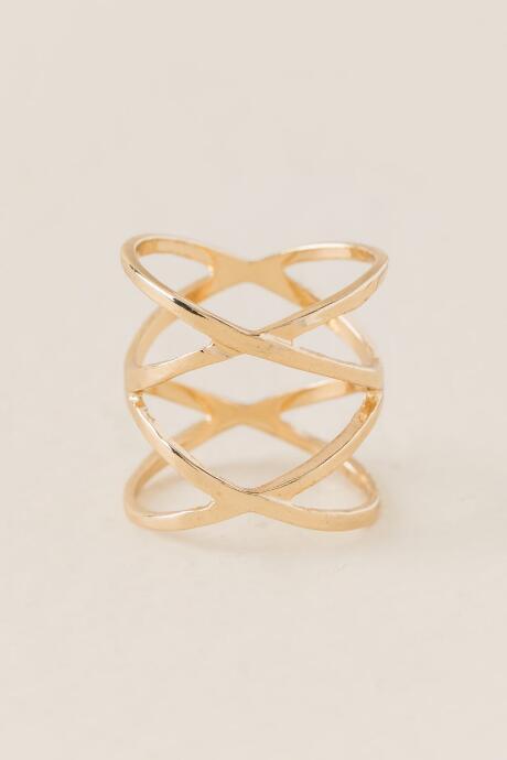 Francesca's Kenzie Midi X Ring - Gold