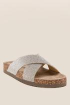Francesca Inchess Chiga Chiga Embellished Footbed Sandal - Silver