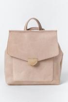 Francesca's Perry Suede Front Flap Backpack - Natural