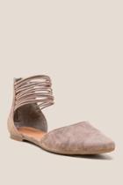 Francesca Inchess Prema Multi Ankle Strap D'orsay Flat - Taupe