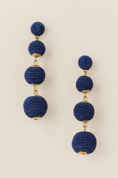 Francesca's Lisette Bauble Ball Drop Earring In Navy - Navy
