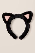 Francesca's Adalyn Fur Cat Ear Headband - Black