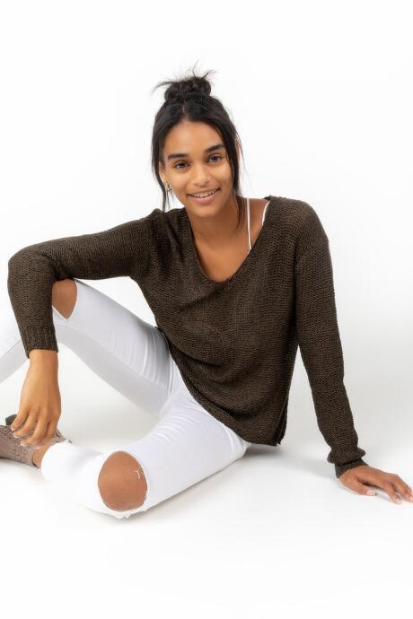 Francesca's Sawyer Hi-low Elbow Patch Sweater - Dark Olive