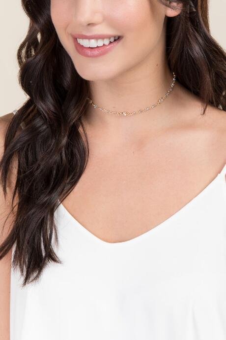 Francesca's Hallie Rosary Choker - Gray