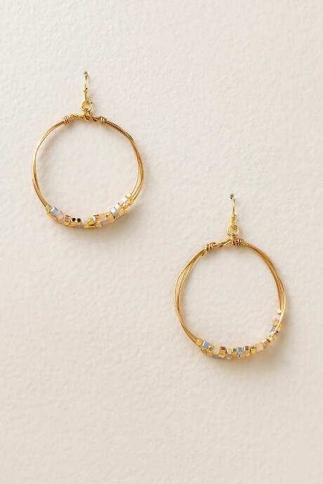 Francesca's Ansley Round Earrings - Crisp Champagne