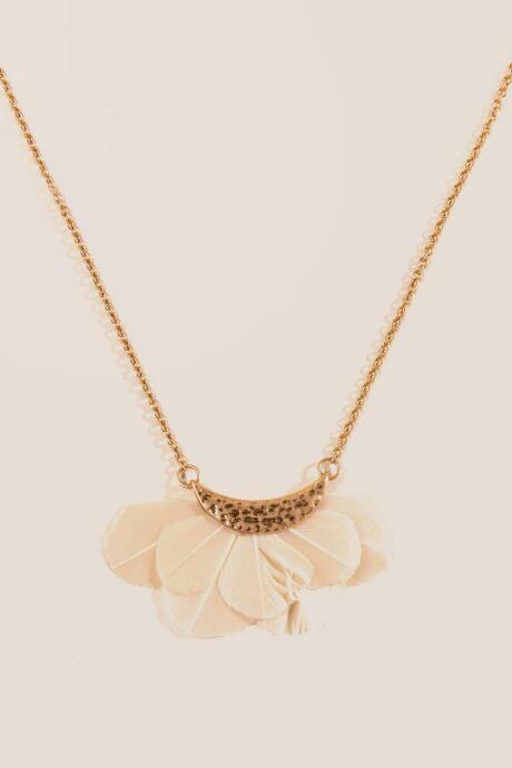 Francesca Inchess Belina Fanned Feather Pendant - Ivory