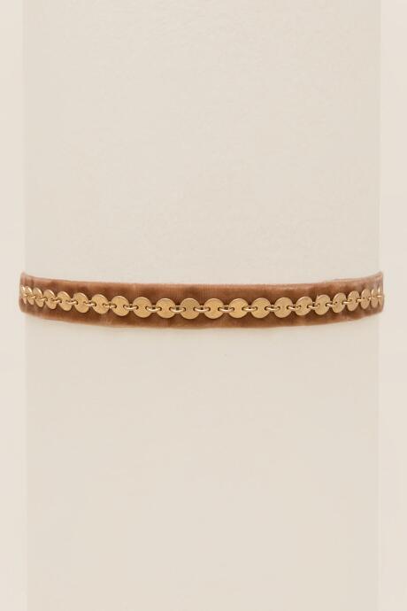 Francesca's Maia Velvet Choker - Taupe