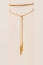 Francesca's Cecelia Chain Tassel Choker - Gold