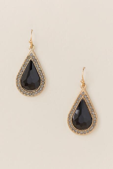 Francesca's Estebana Teardrop Earring In Black - Black