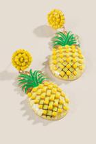 Francesca's Beaded Pineapple Drop Earrings - Yellow
