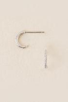 Francesca's Amanda Cubic Zirconia Huggie Hoop Earring - Crystal