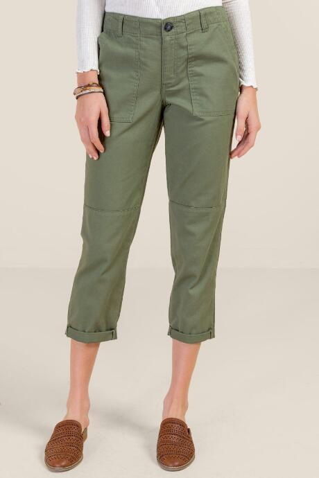 Francesca's Morgan Utility Chino Pants - Dark Olive