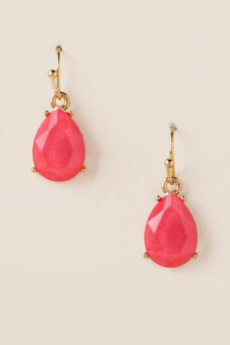 Francesca's Lindsey Delicate Teardrop Earring In Neon Pink - Neon Pink