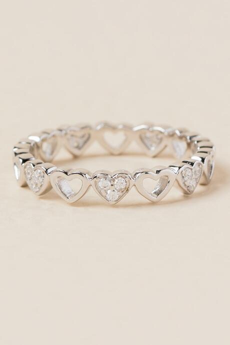 Francesca's Cutout Heart Ring - Silver