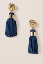 Francesca Inchess Austin Thread Tassel Earrings - Navy