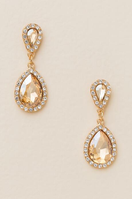 Francesca Inchess Catalina Statement Teardrop Earrings - Crisp Champagne