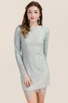 Francesca's Aerin Scalloped Lace Dress - Light Blue