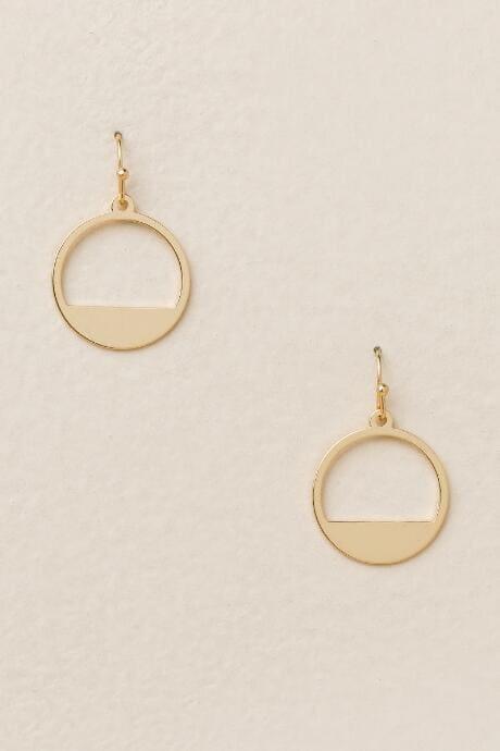 Francesca's Paloma Circle Drop Earrings - Gold