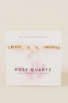 Francesca's Healing Rose Quartz Pull Tie Bracelet - Blush