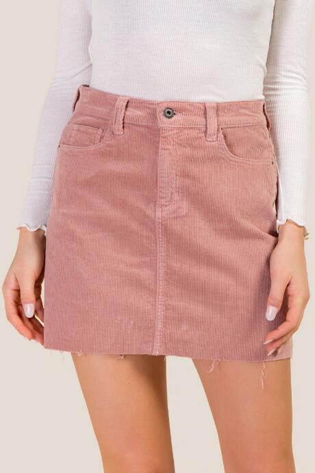 Francesca Inchess Sara Basic 5-pocket Cord Mini Skirt - Rose