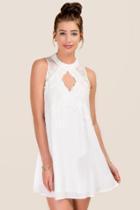 Mi Ami Marilynn Lace Shift Dress - White