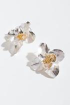 Francesca's Amelia Floral Studs In Silver - Silver