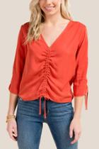 Francesca Inchess Naomi Ruched Front Blouse - Cinnamon